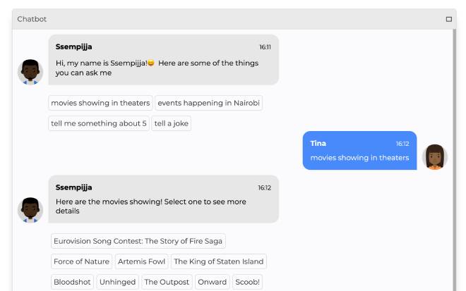 Chatbot Screenshots